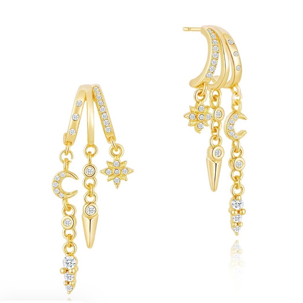 Amazon Gold Charm Dangle Earrings